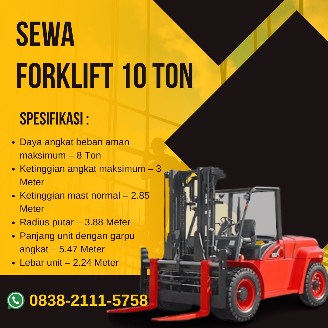 Sewa Forklift 10 Ton