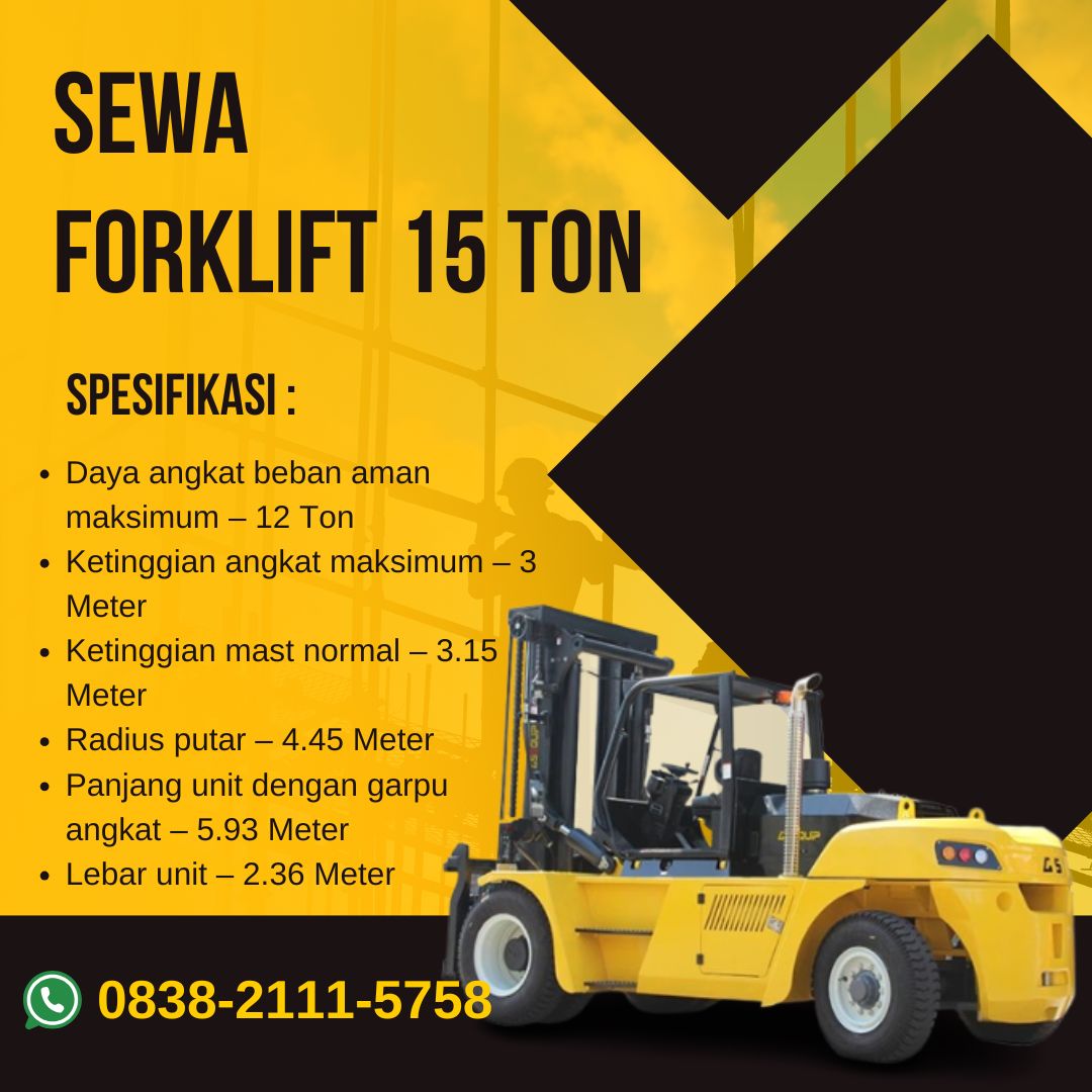 Sewa Forklift 15 Ton