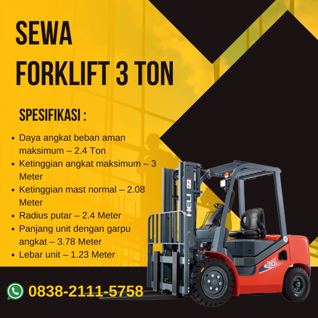 Sewa Forklift 3 Ton