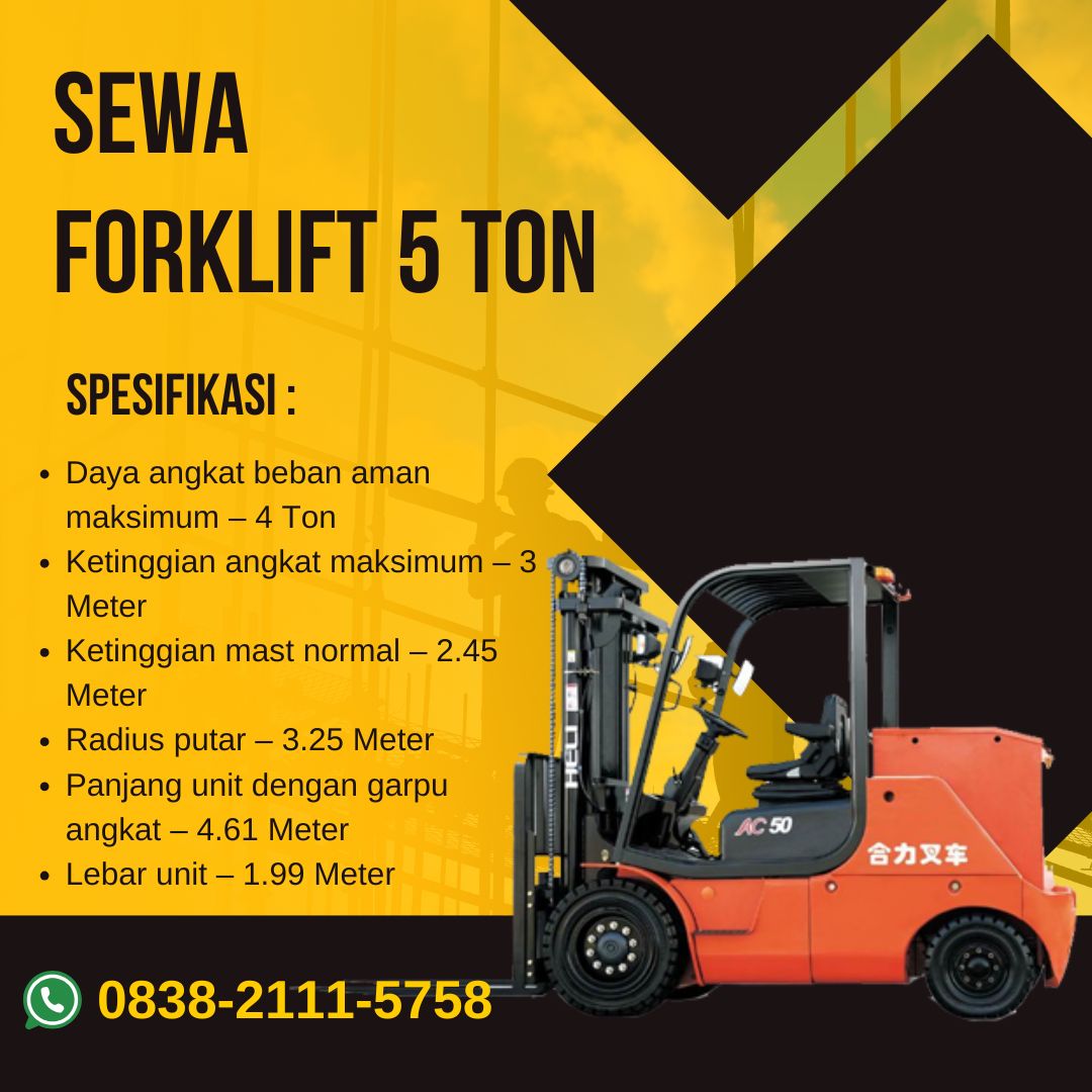 Sewa Forklift 5 Ton